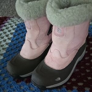 The North Face Pink and Brown Winter Boots